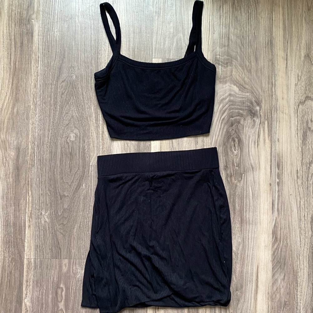 Black Skirt and Top Set